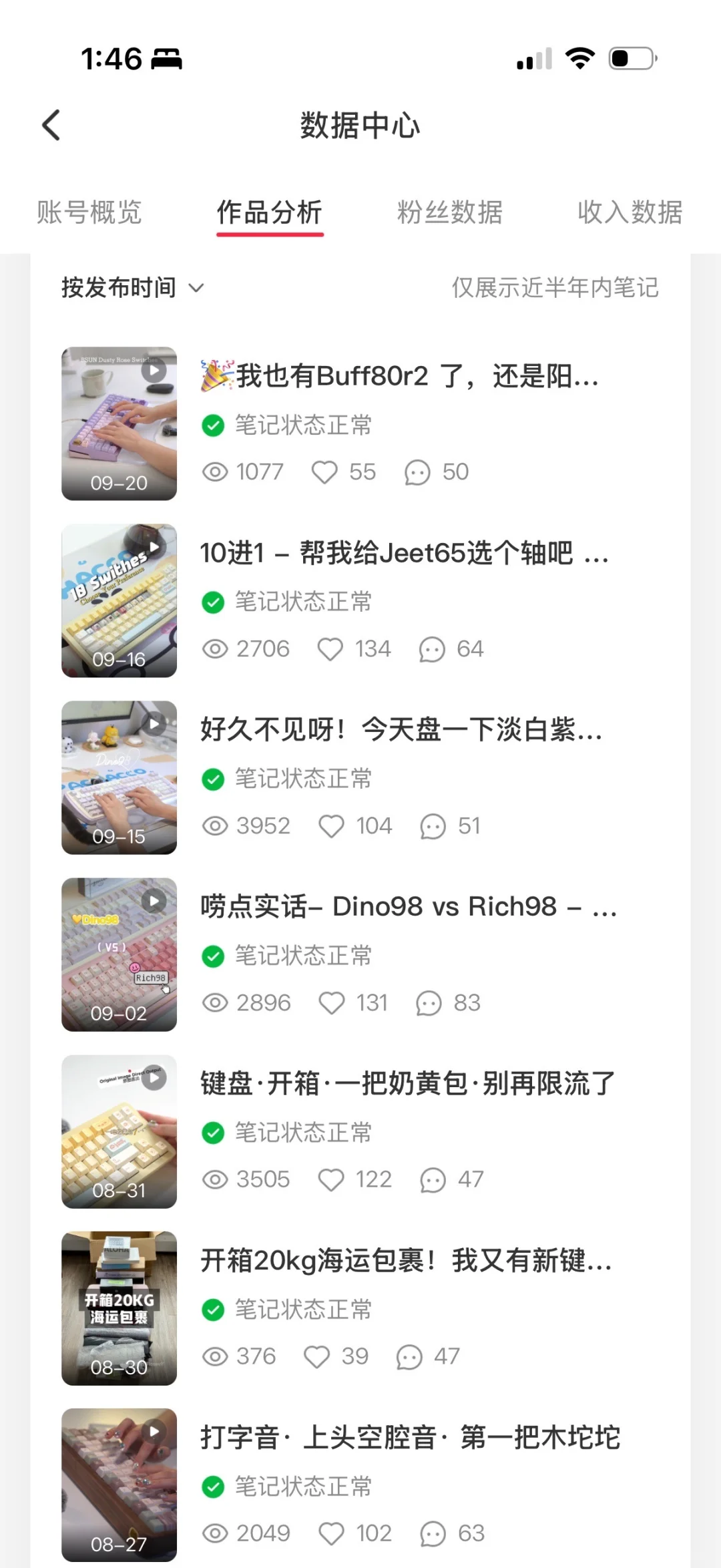 真的会为数据焦虑，涨粉太难了