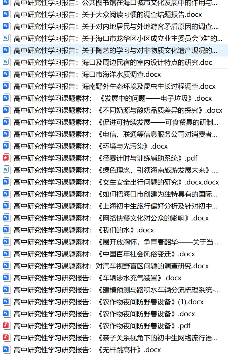 高中生必填研究性学习代表成果报告来啦!