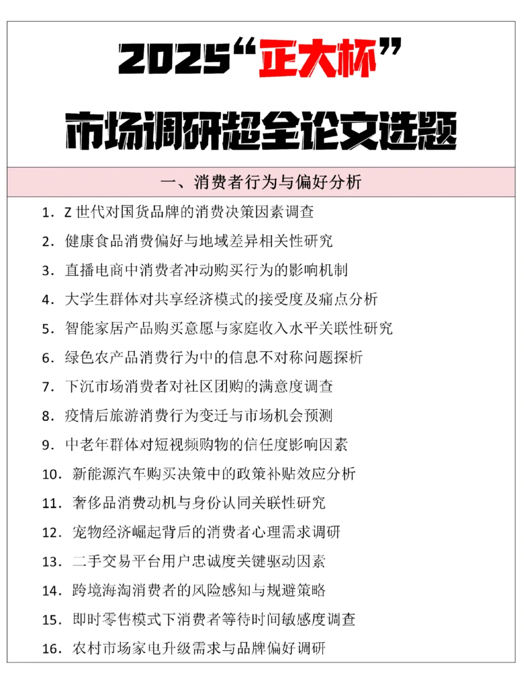 室友都馋哭😭了的正大杯选题😏