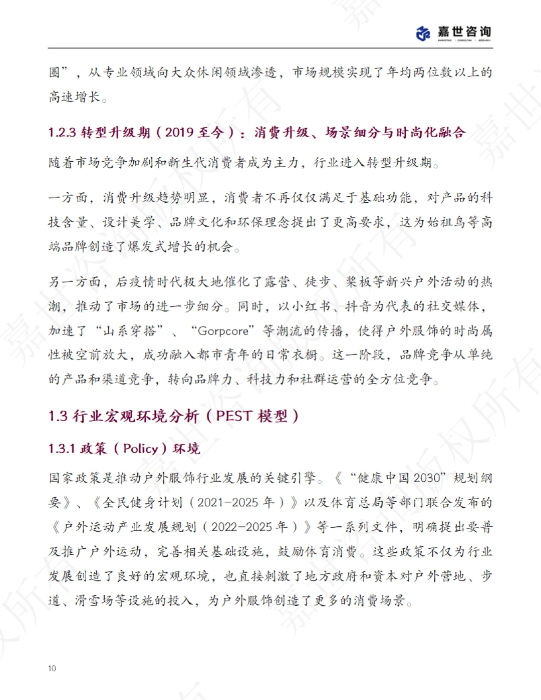 2025中国户外服饰市场分析报告 | 37页