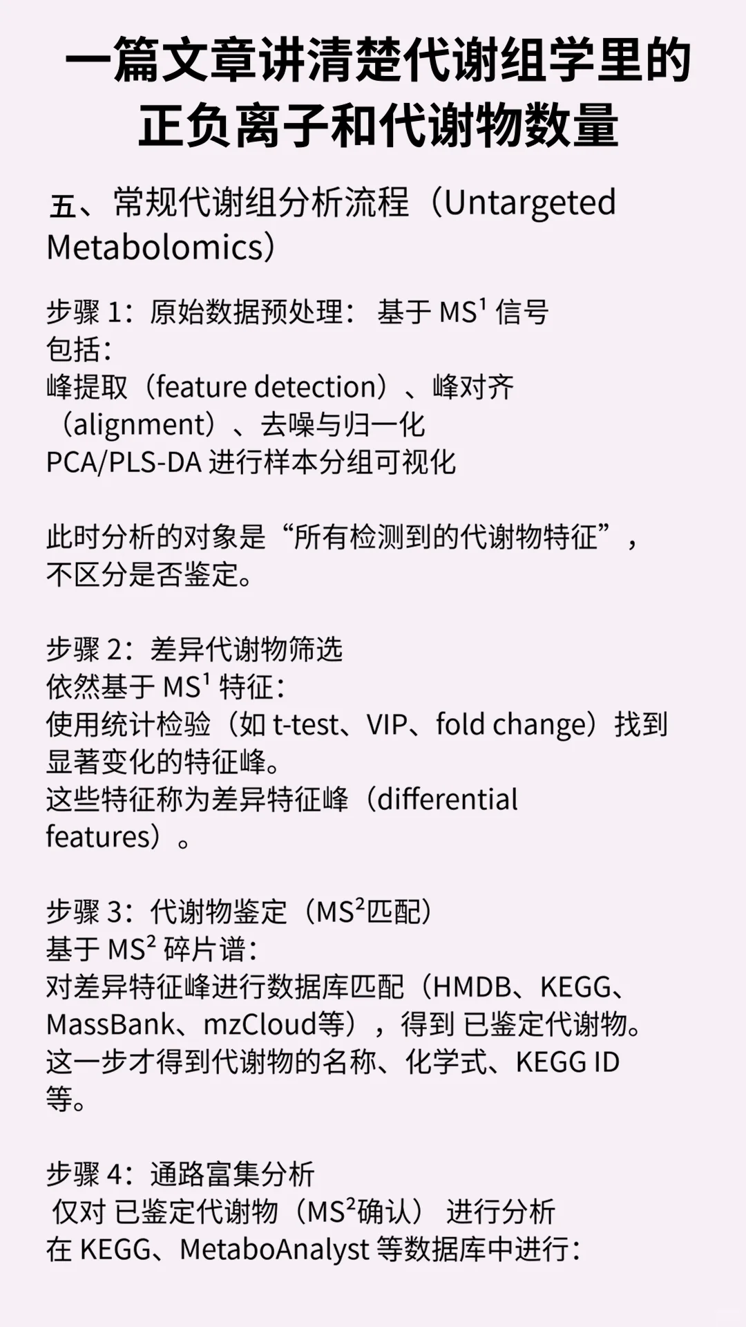 一文讲透代谢组学报告里的正负离子和代谢物