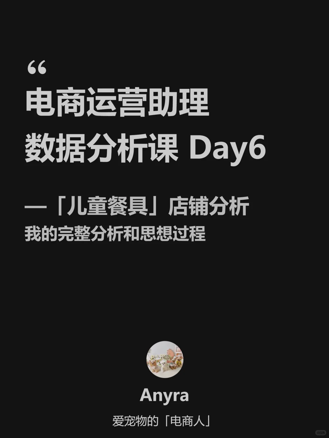 电商运营助理丨运营入门数据分析实战讲解