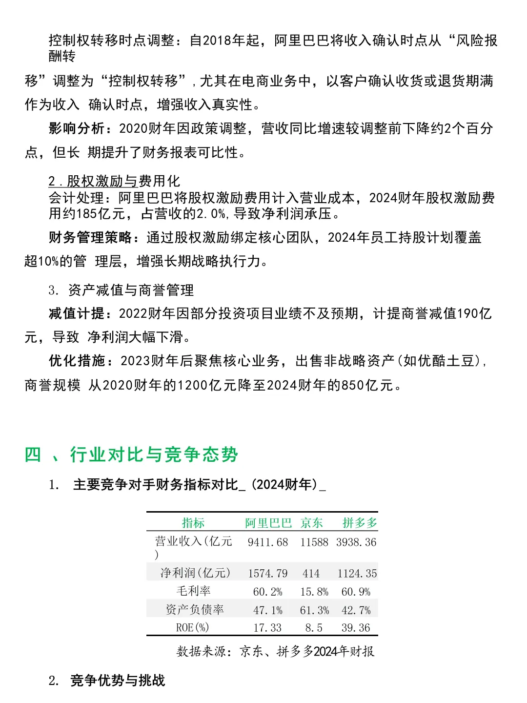 阿里巴巴｜财务分析报告，直接套🍃