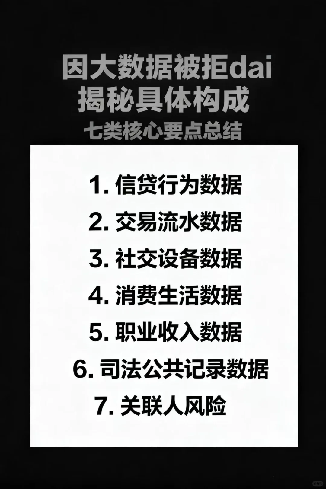 因大数据被拒dai 揭秘具体构成