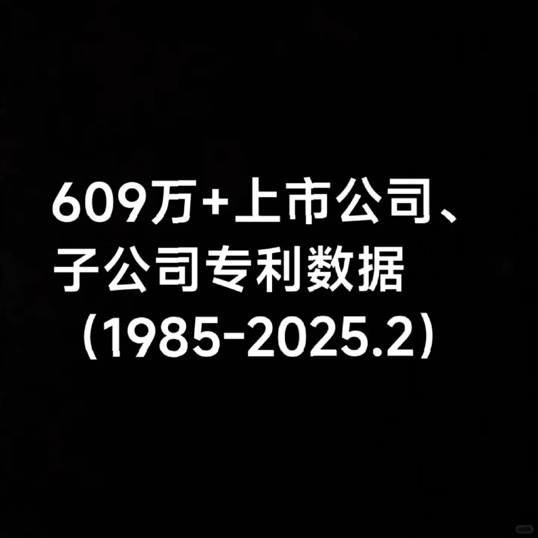 上市公司、子公司专利数据（1985-2025.2）