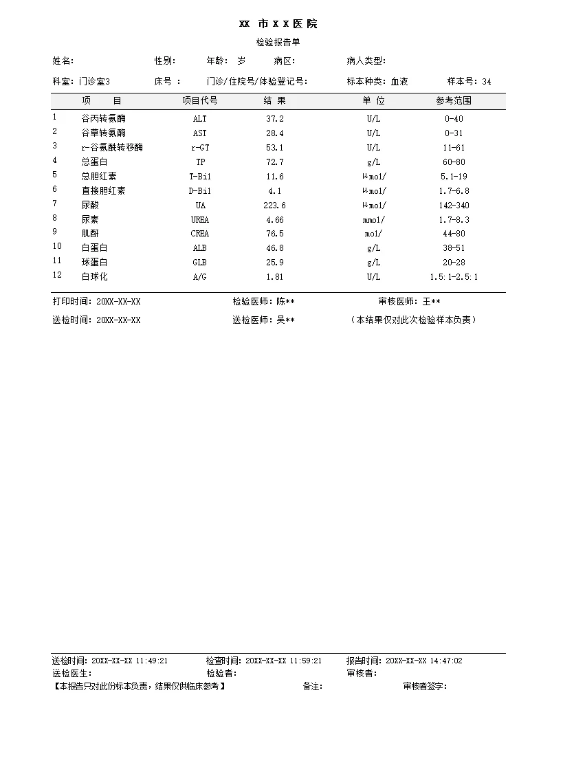 报告单