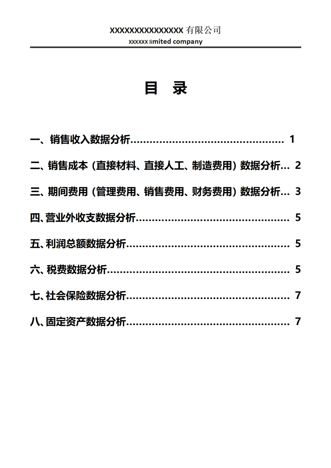 年度财务数据分析报告模板