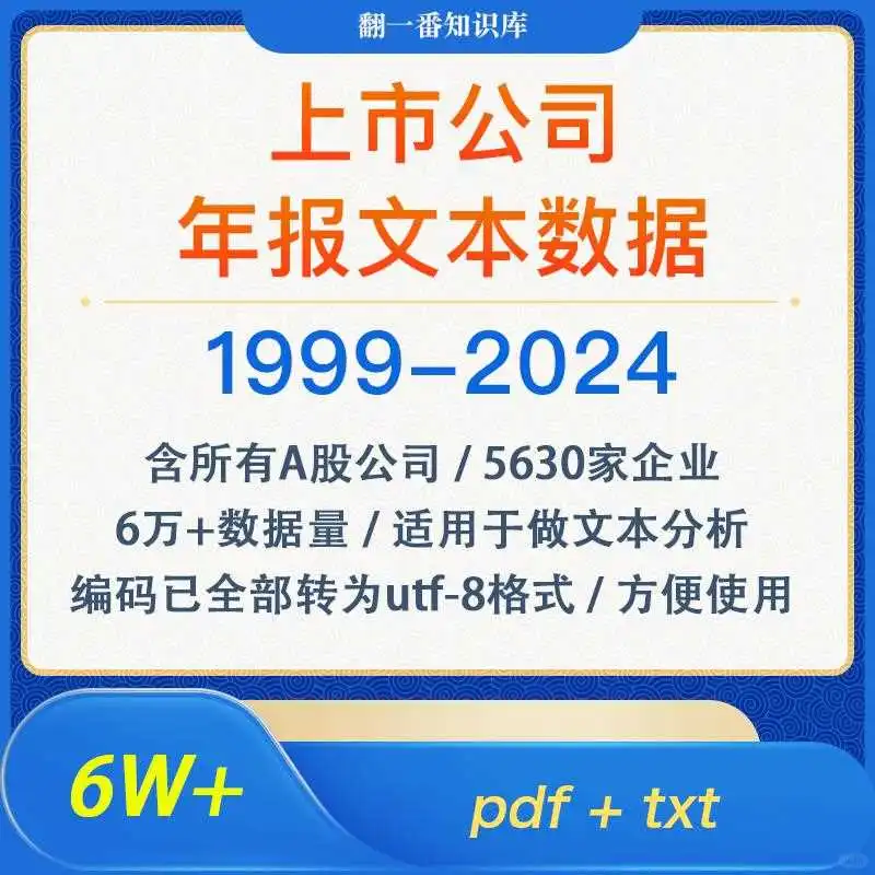 解锁上市公司年报宝藏：99-24年文本数据大揭秘✨
