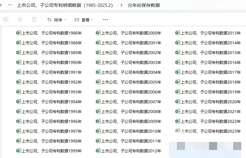 上市公司、子公司专利数据（1985-2025.2）