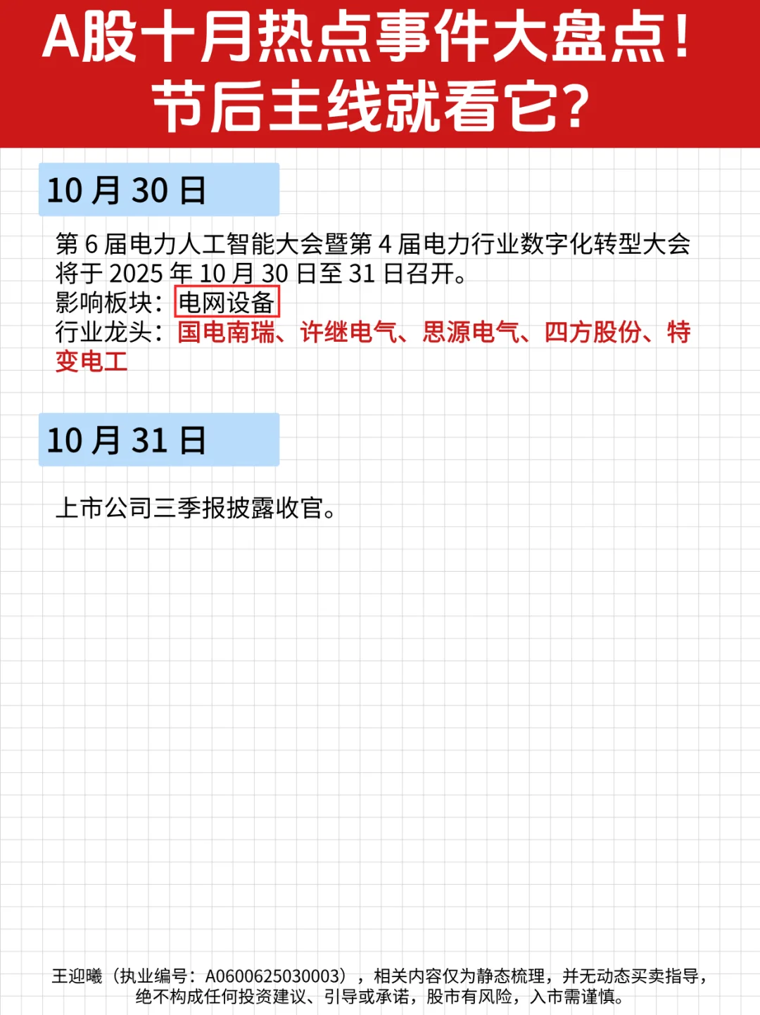 A股十月热点事件大盘点！