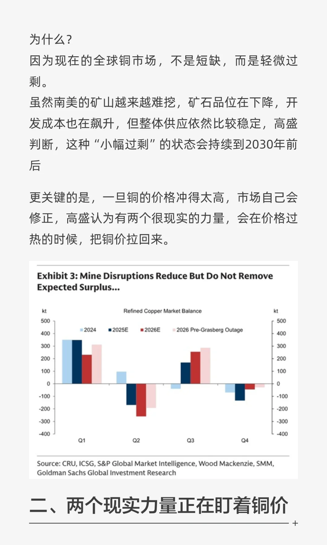 高盛警告：铜价天花板就在眼前