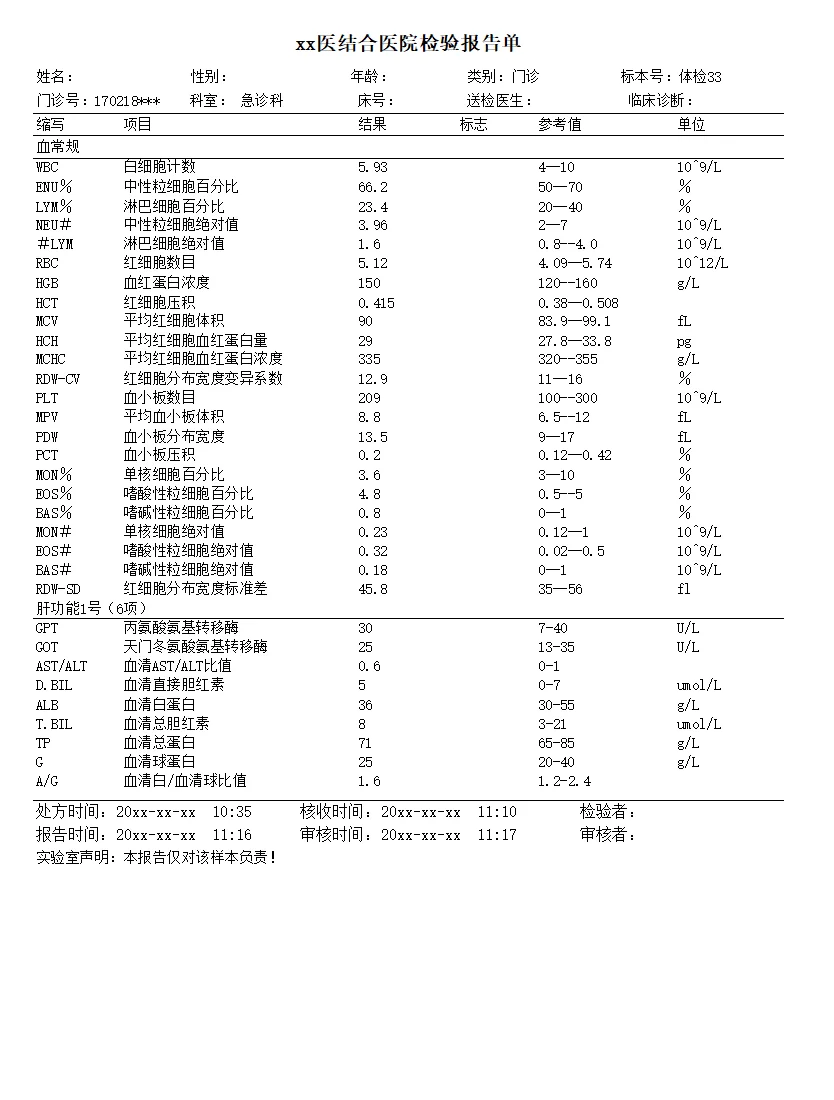 报告单