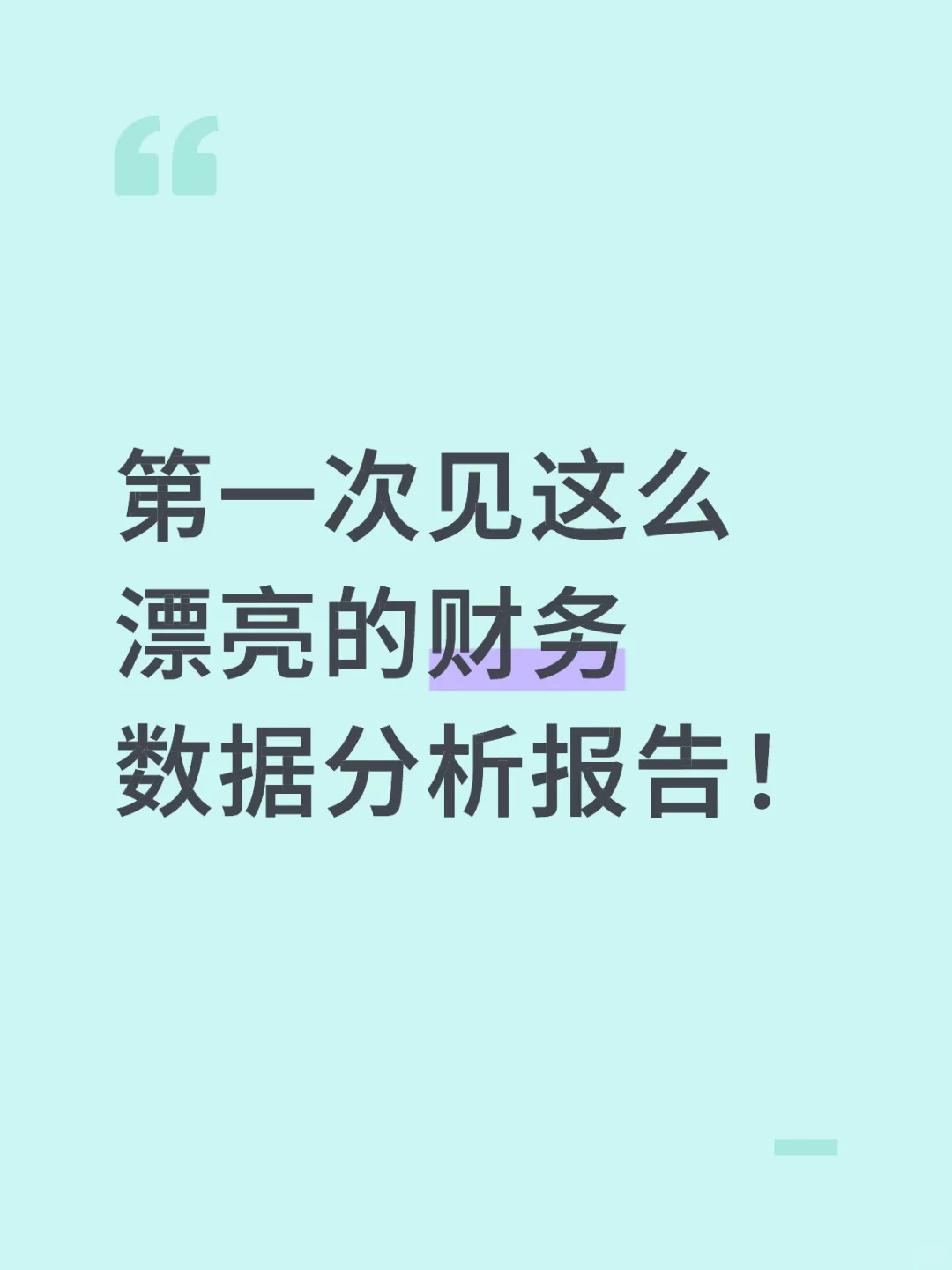 头一次看到这么漂亮的财务数据分析报告！
