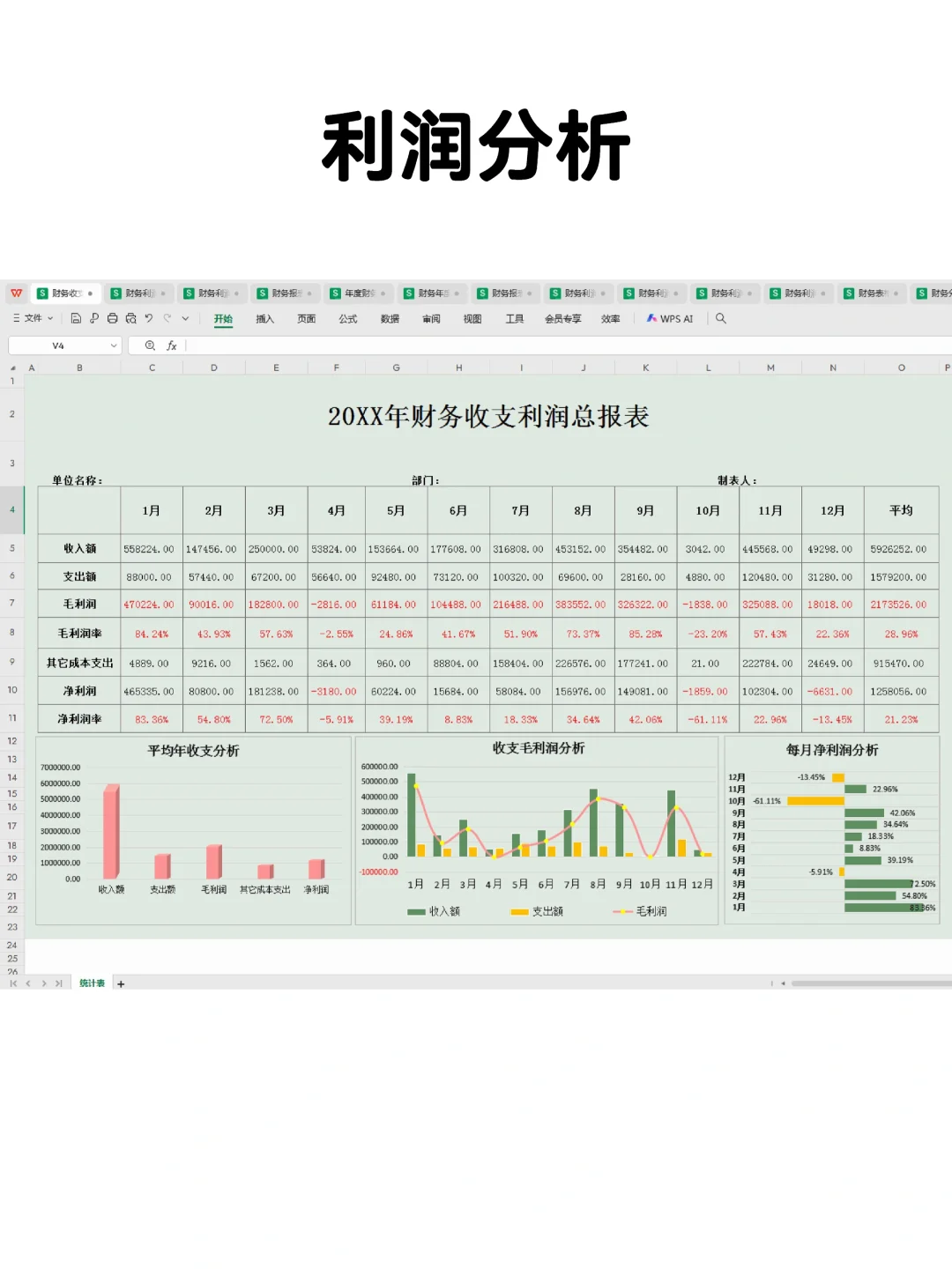 这么漂亮的利润分析表，你见过吗？