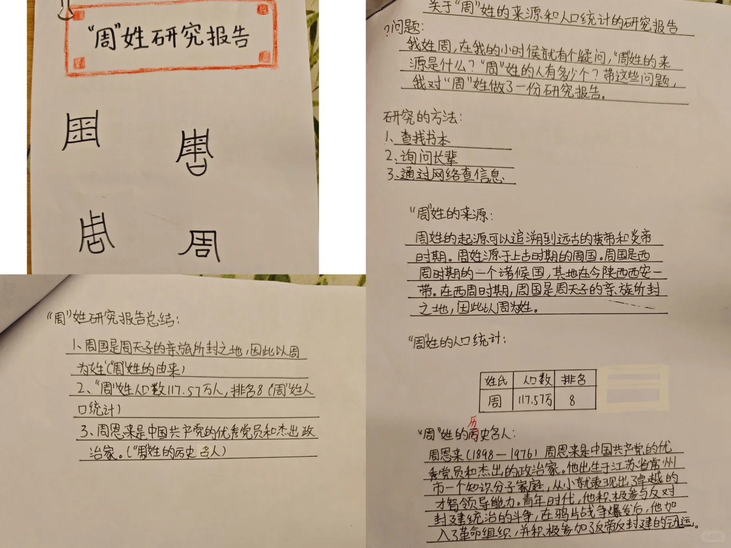 关于姓氏的研究报告