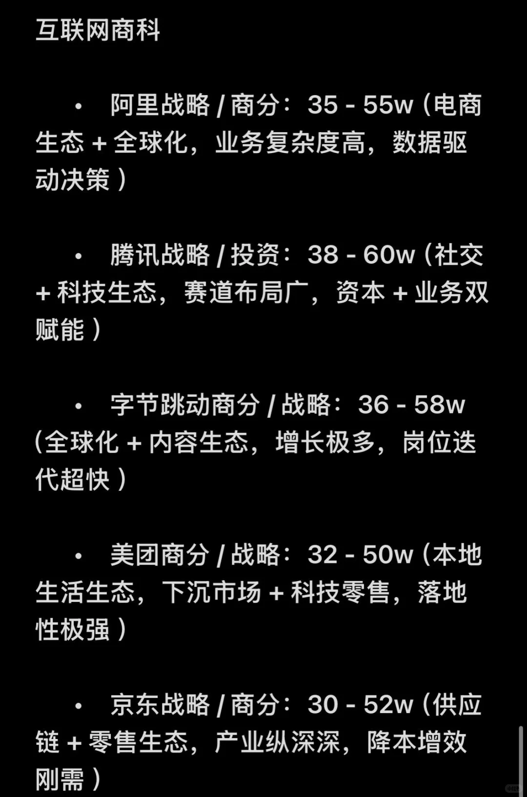商科应届生薪资盘点