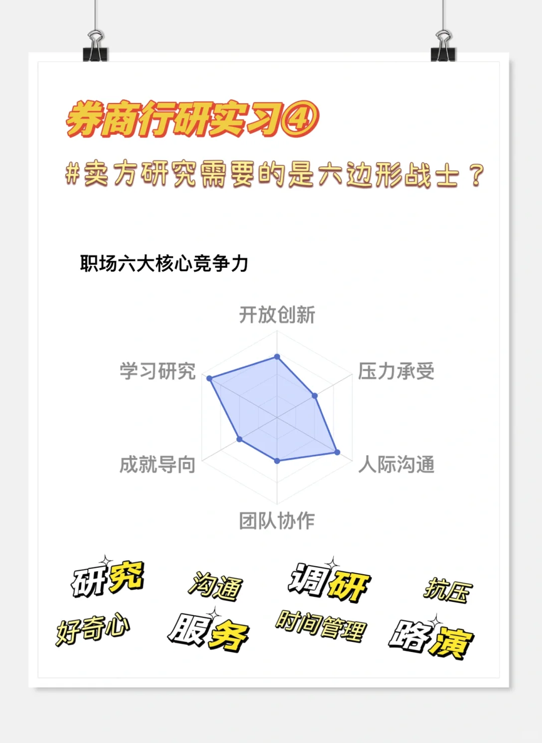 行研实习④：卖方研究需要的是六边形战士🤔？
