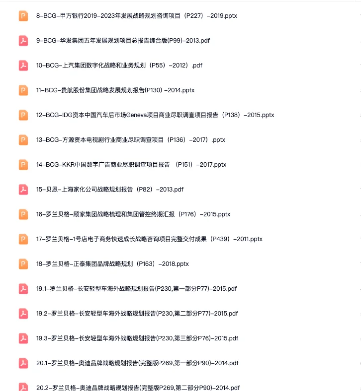 管理咨询行业近年精品咨询报告deck(非研报)
