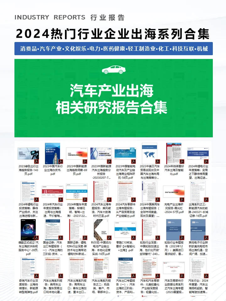 重磅合集|2024热门行业出海研报系列合集