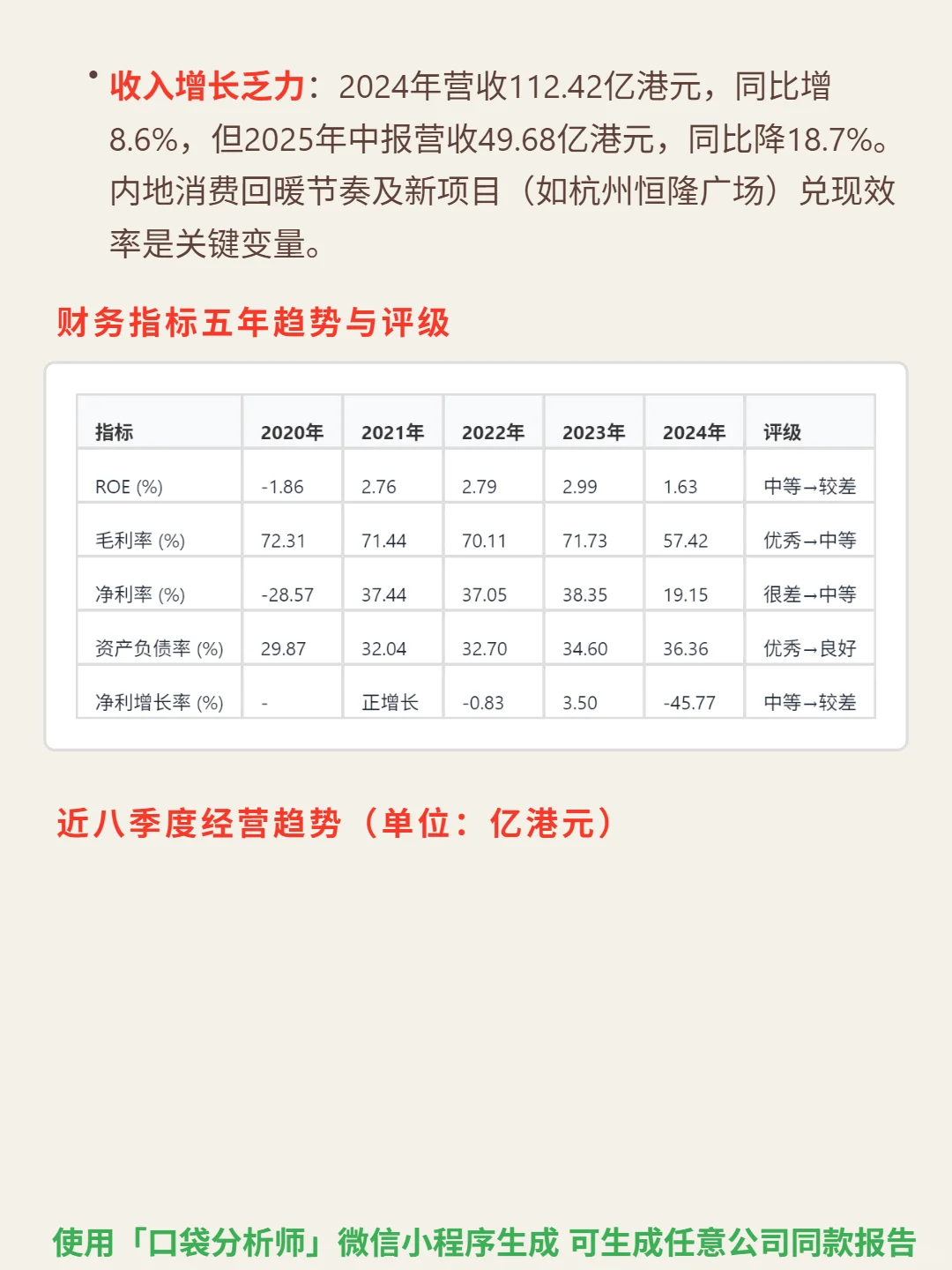 恒隆地产 4000 字深度研报