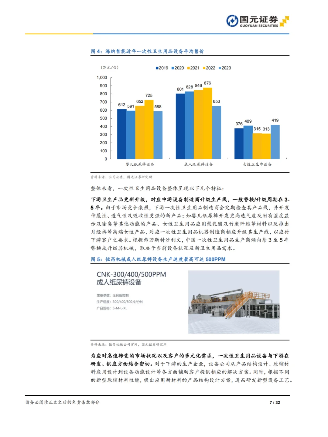 32页报告|一次性卫生用品设备行业深度报告