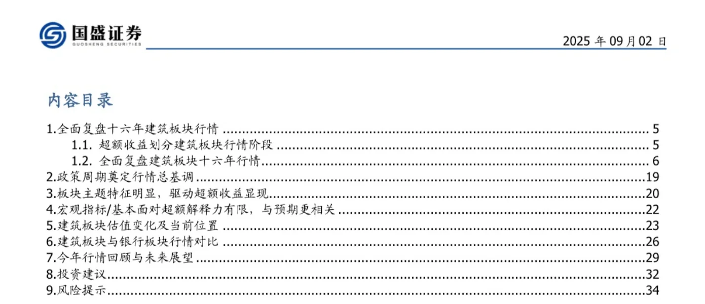 建筑｜NO.429 建筑行业深度研报