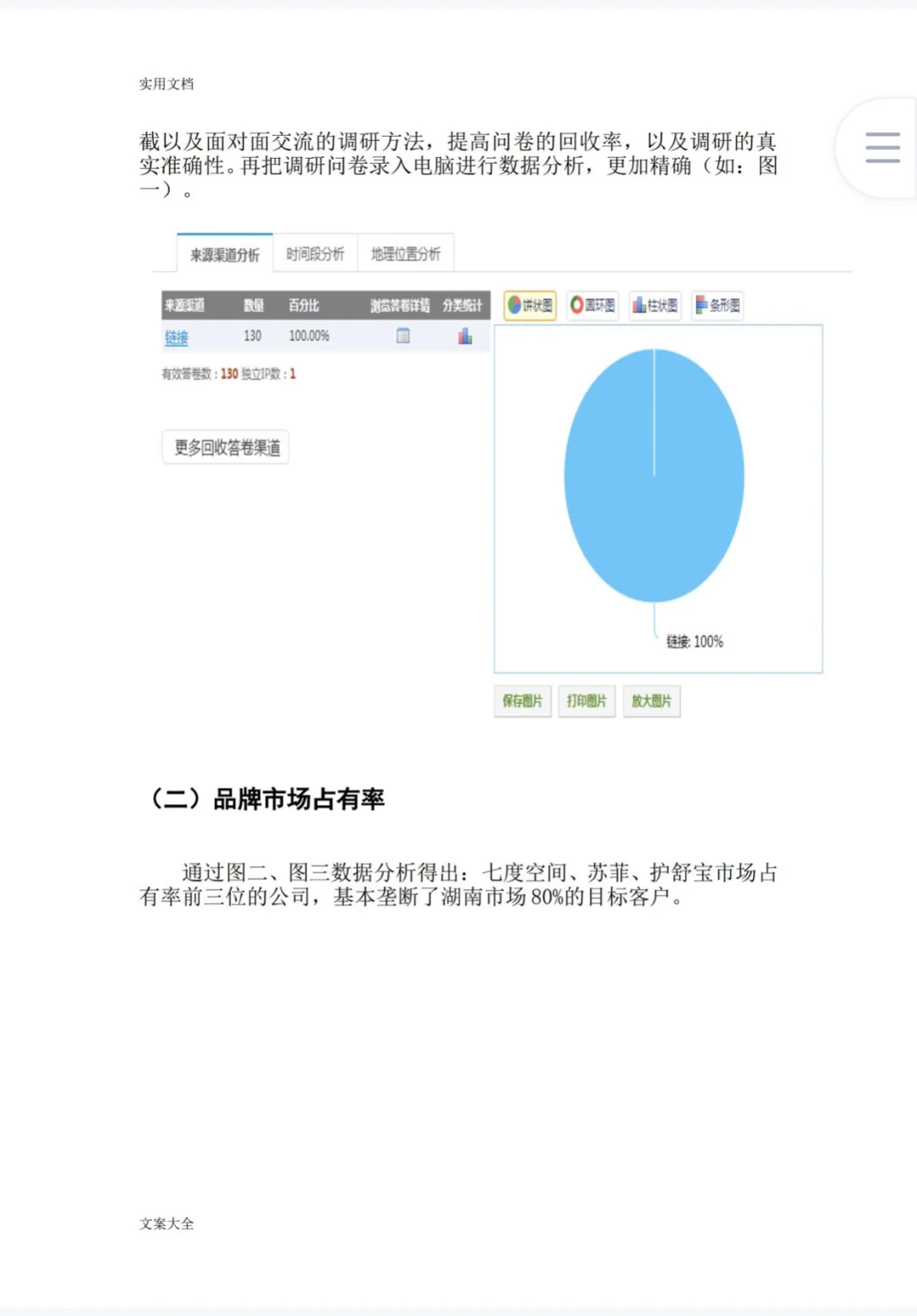 被惊艳到了卫生巾市场调研报告成品范文模板