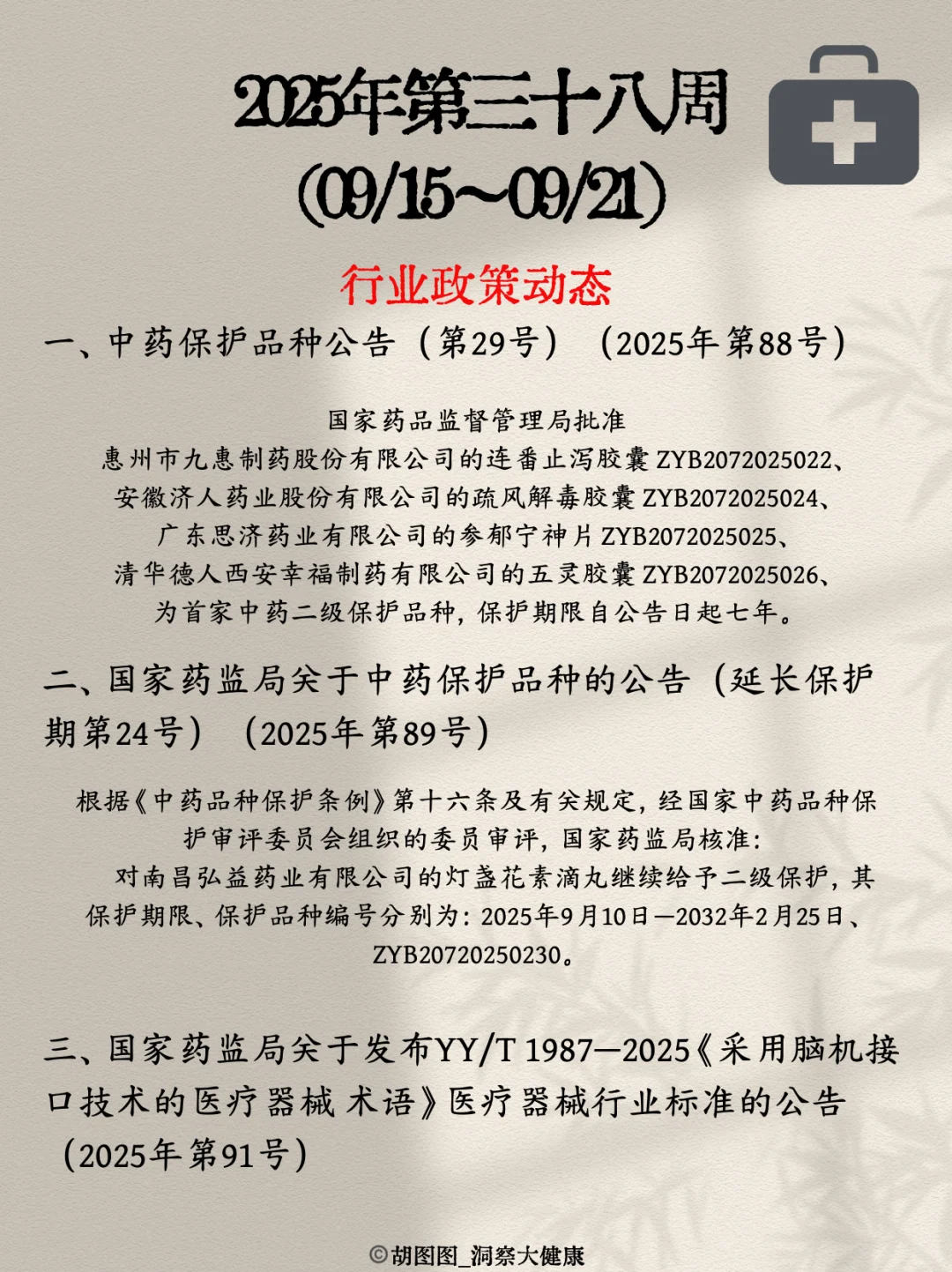 医药行业每周热点🔥：2025 Week38