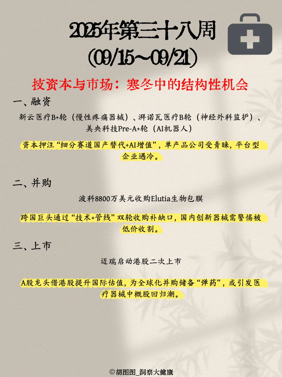 医药行业每周热点🔥：2025 Week38