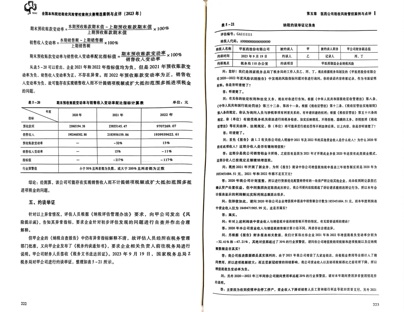 税收风险管控案例大赛参考案例