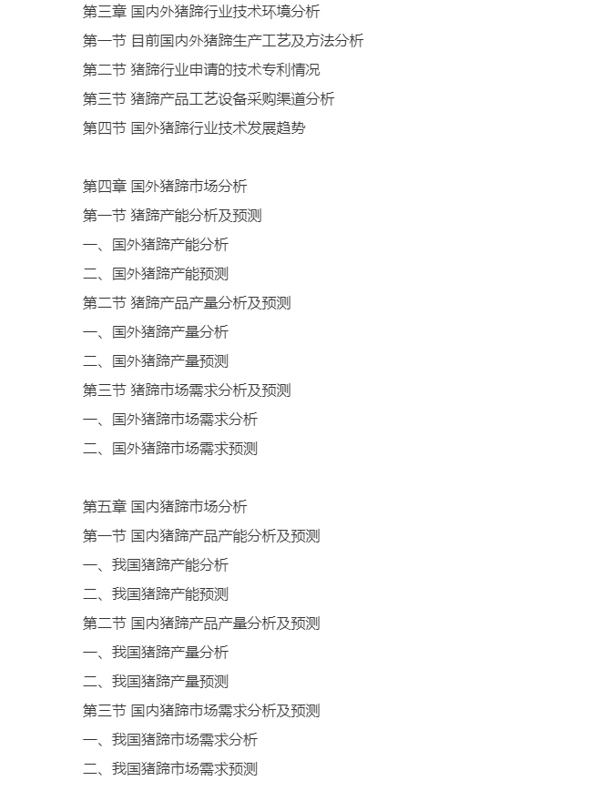 猪蹄行业市场研究与发展前景报告