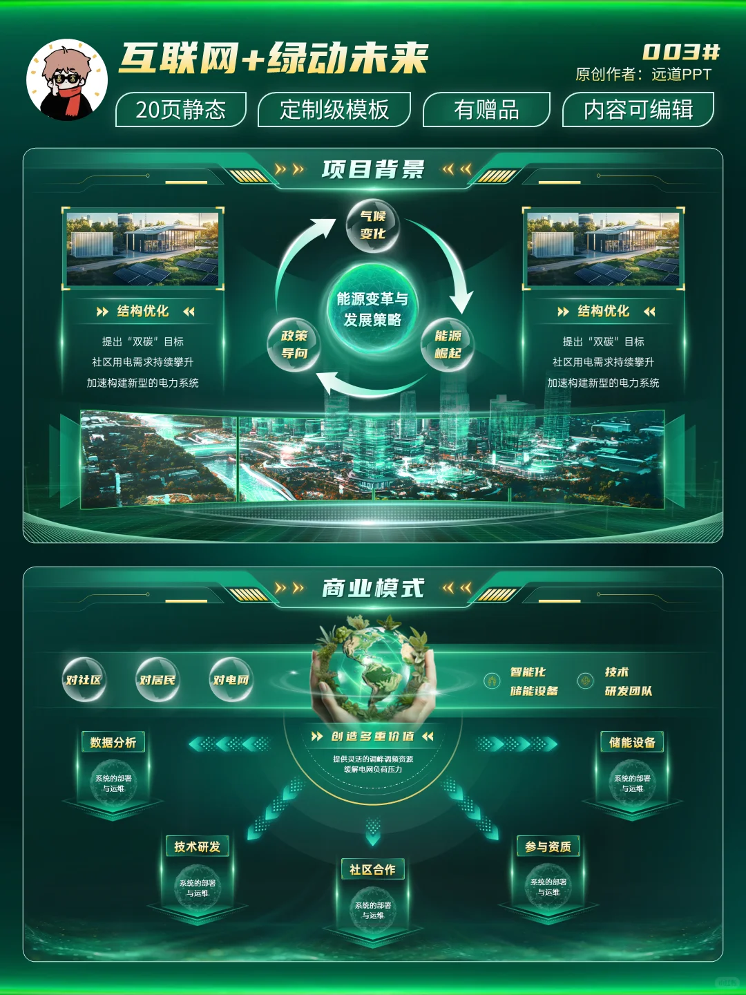 🥇金奖秘籍！互联网➕创赛科技风ppt案例分享！