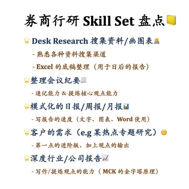 📮实习复盘｜券商研究所 行研实习 Skill set