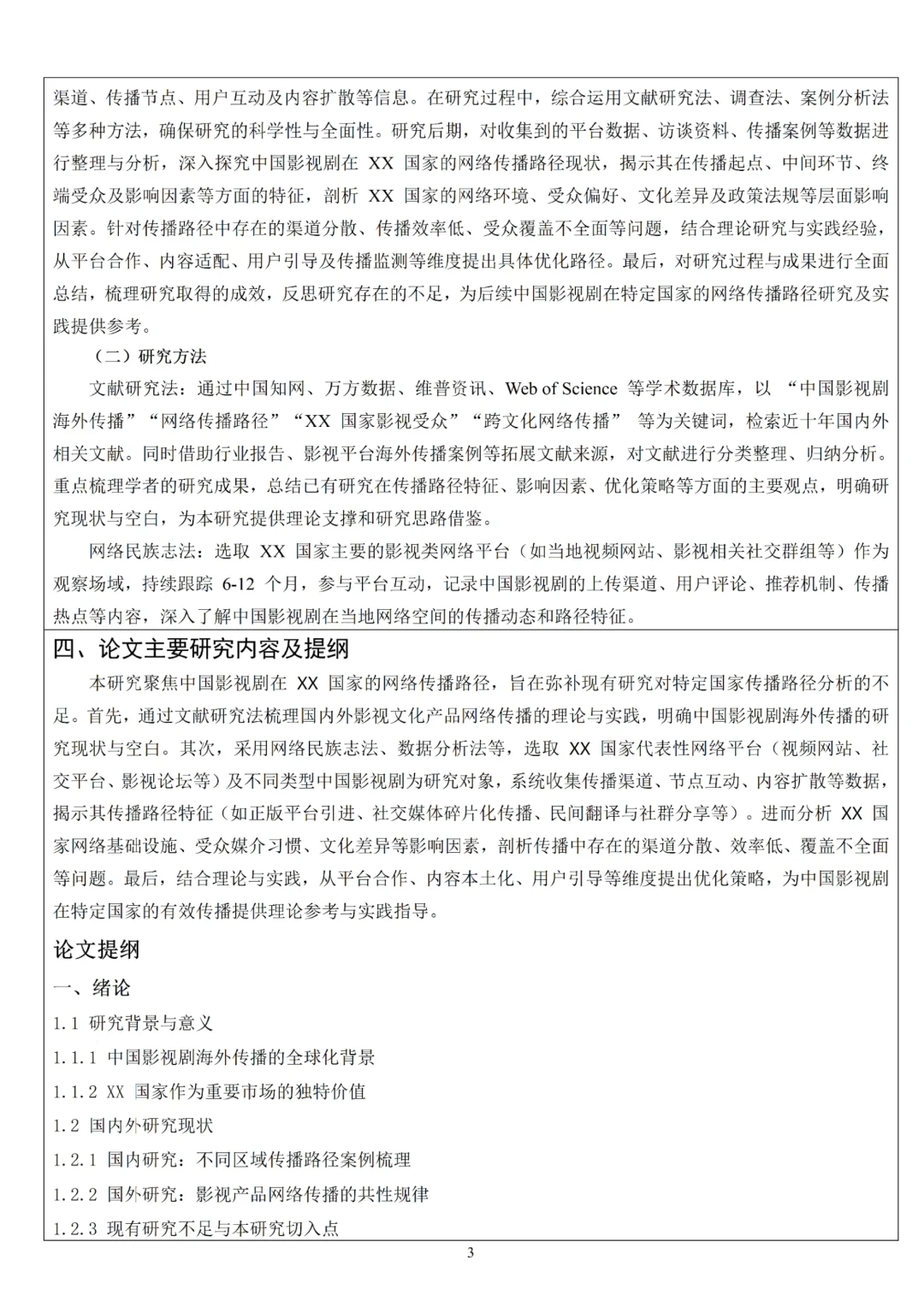市场营销专业论文开题报告模板