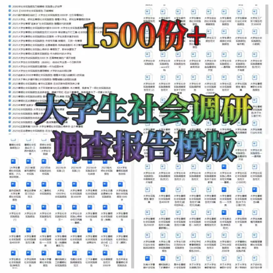 通用版大学生调研调查报告来了！！！