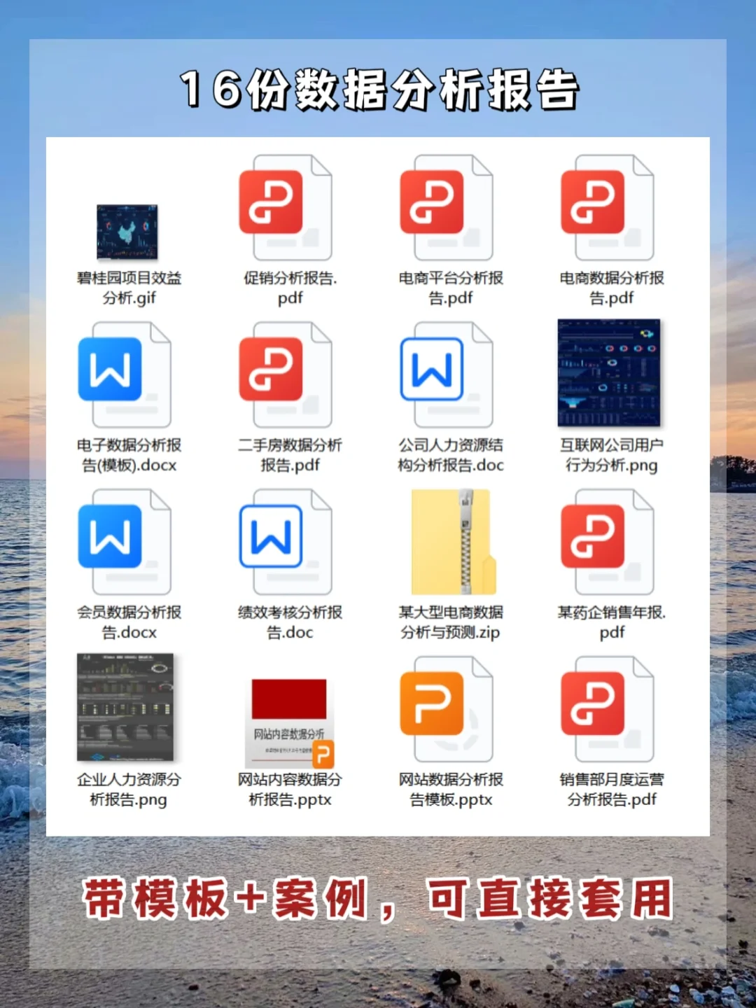 16份满分数据分析报告🔥带模板可直接套用