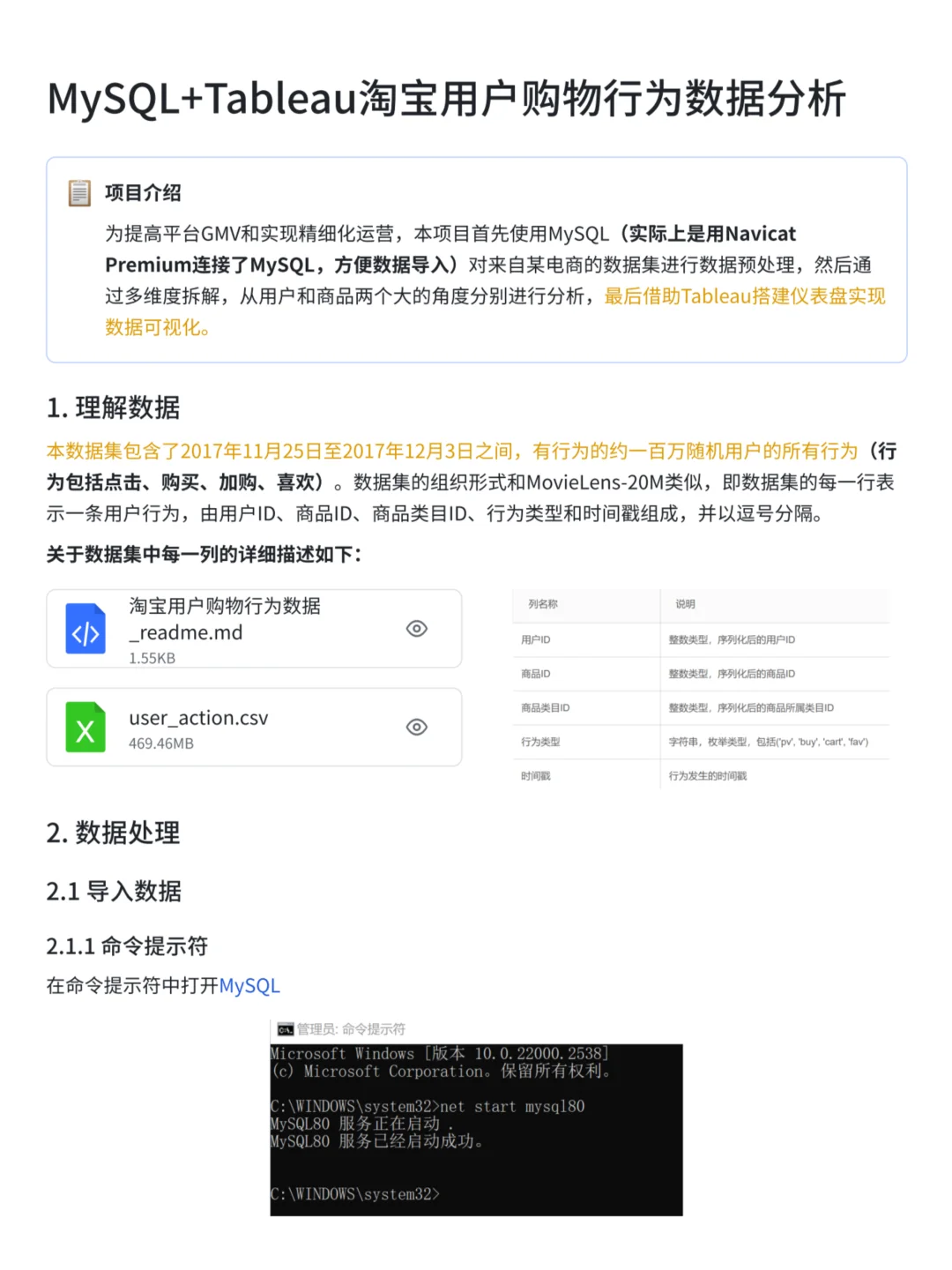 基于MySQL+Tableau淘宝用户购物行为分析