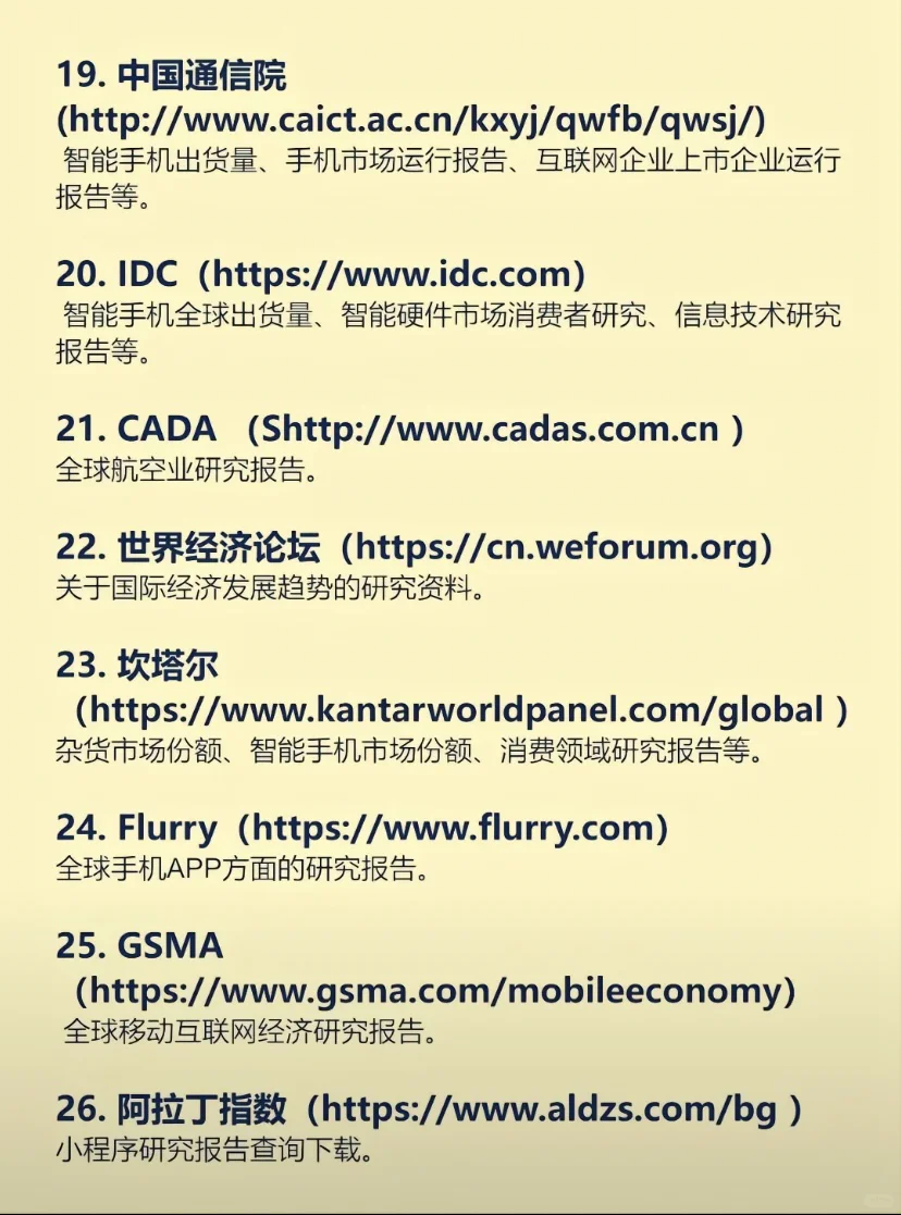 行业相关数据报告公布网站来了