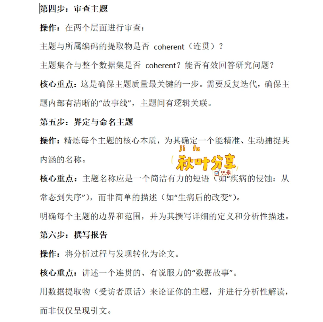 主题分析Thematic Analysis 如何编码分析？