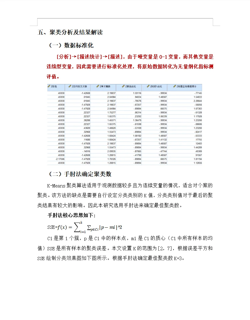 SPSS数据分析报告K-means聚类➕固定效应