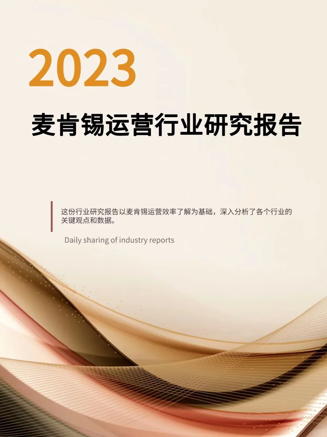 麦肯锡运营行业研究报告
