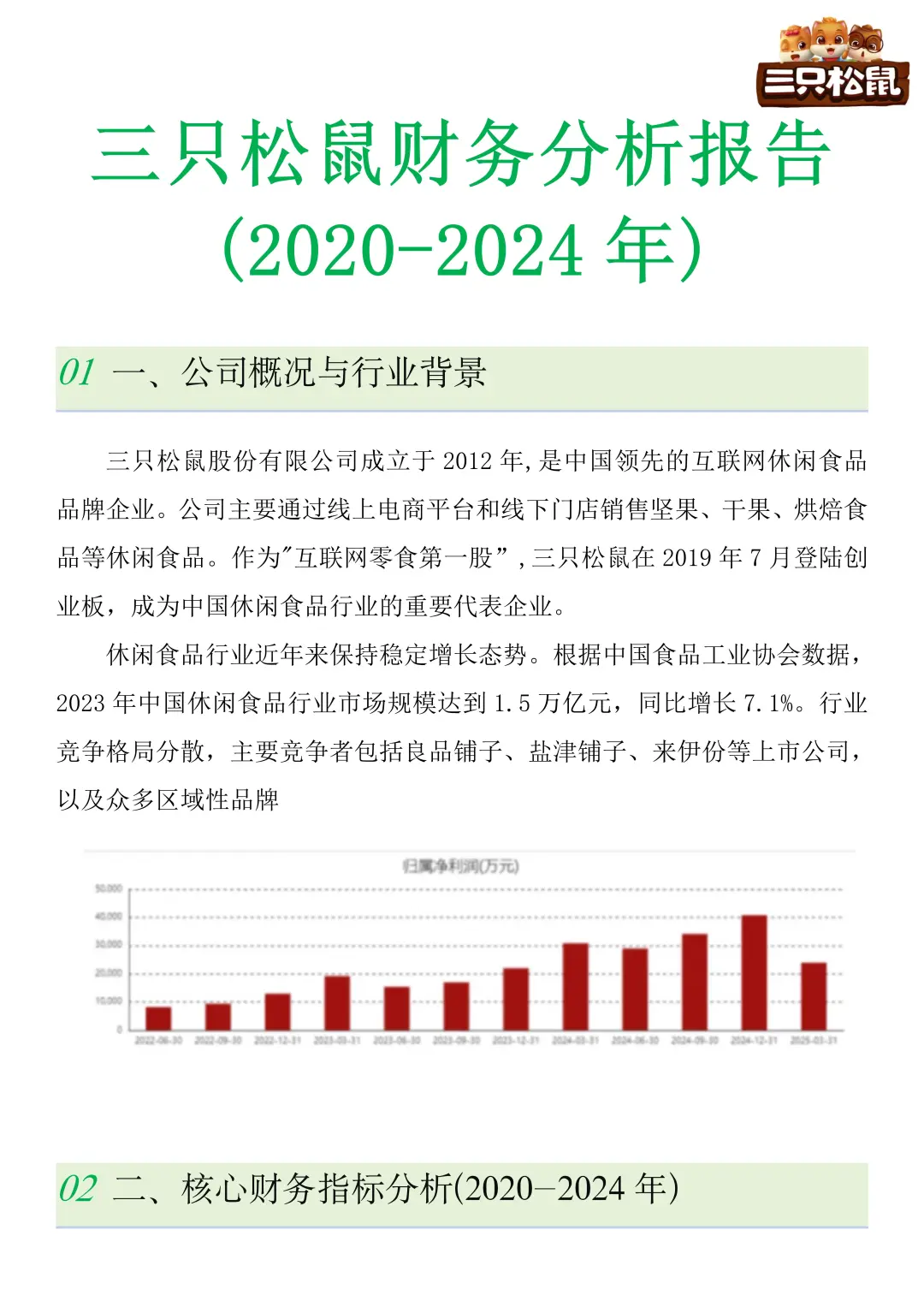 财务报表分析--以三只松鼠为例