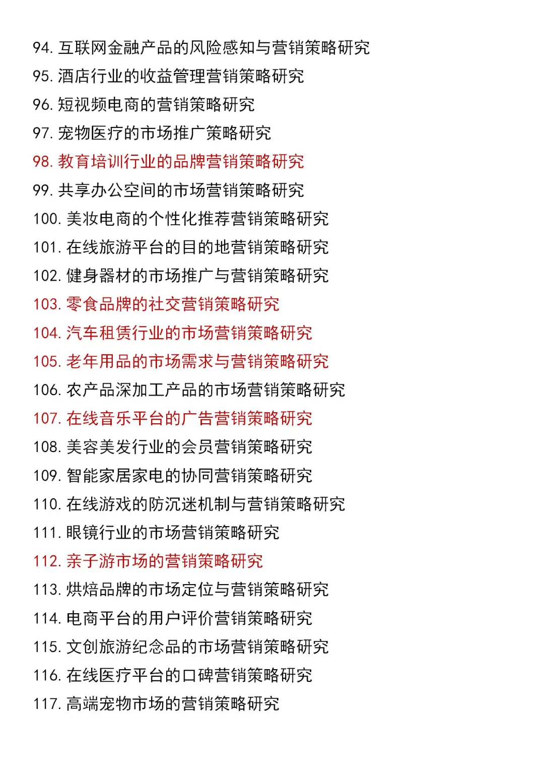 2025市场营销专业自考本科最新论文选题
