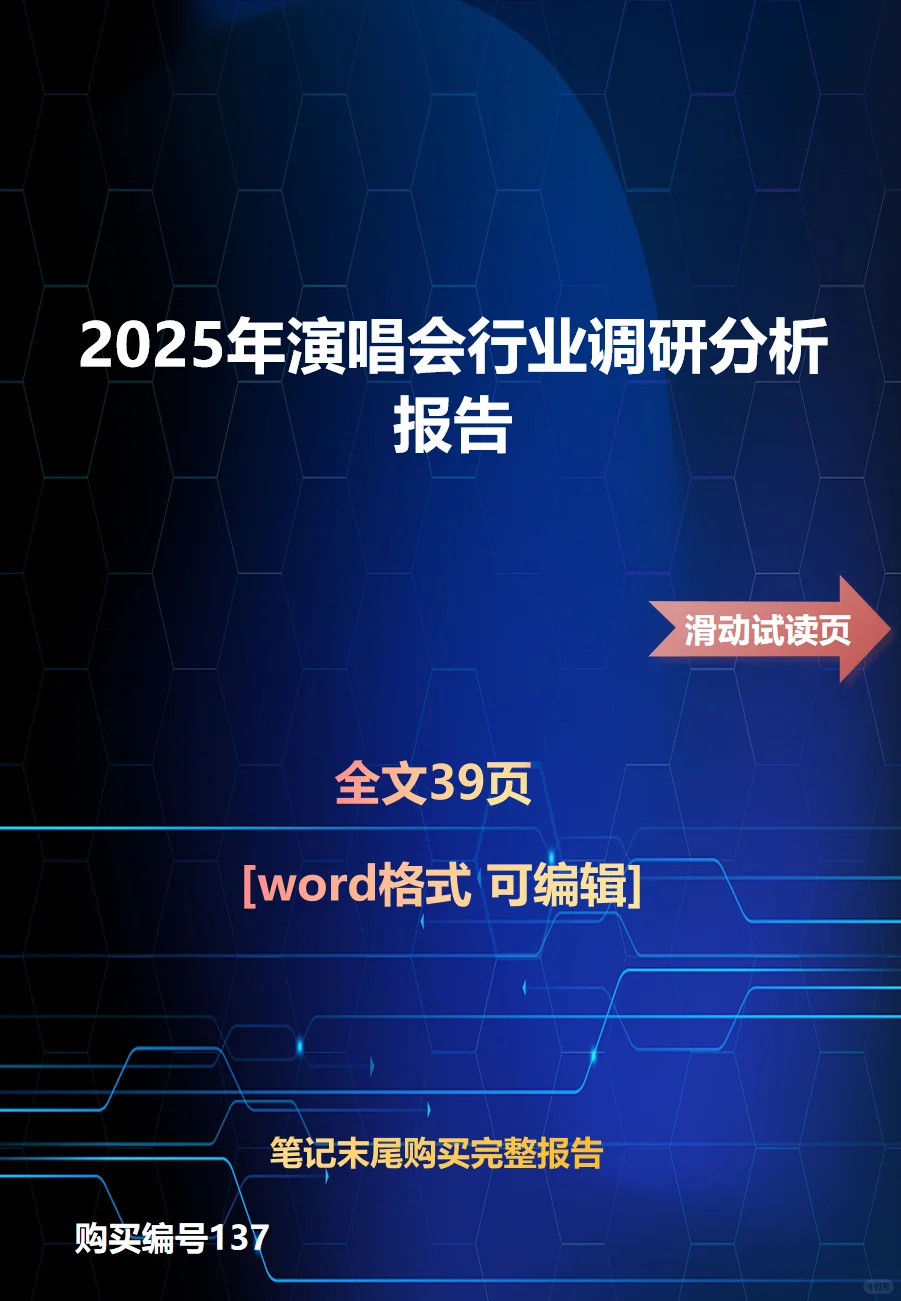 2025年演唱会行业调研分析报告