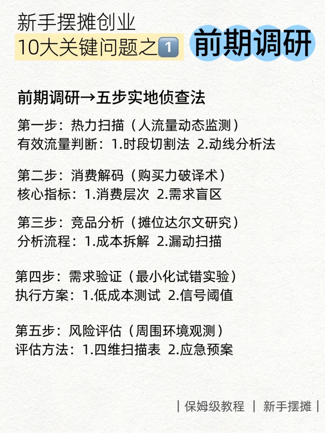 摆摊创业前必知的十大关键问题｜前期调研