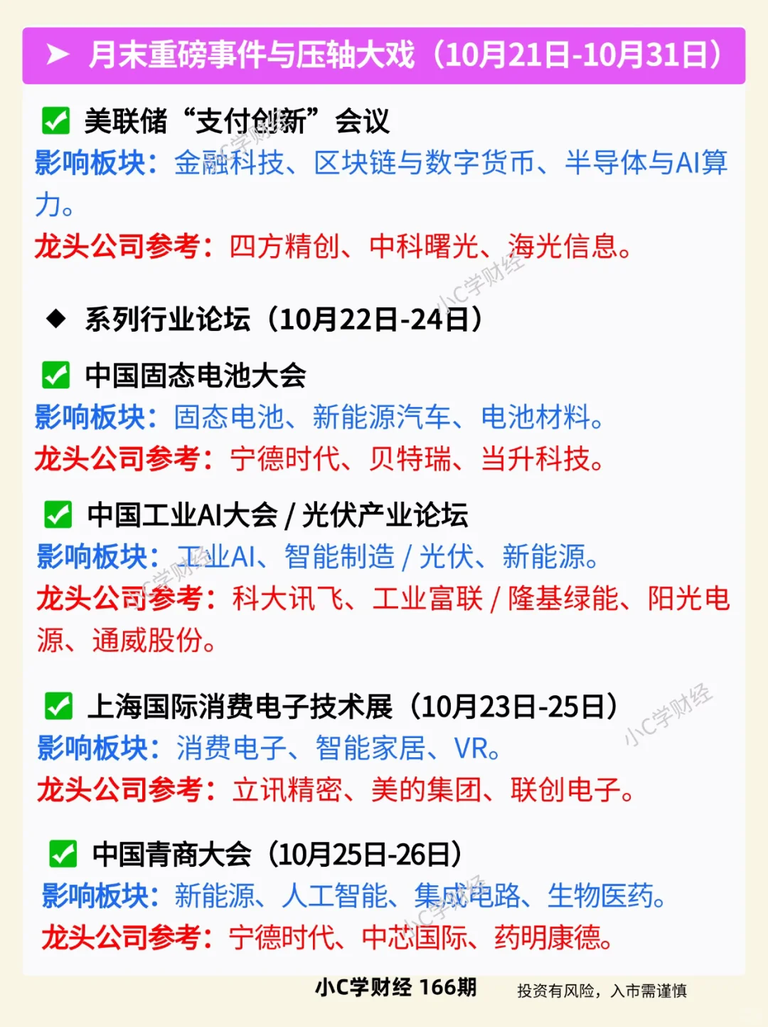 🔥10月收藏内容，A股大事件❗️
