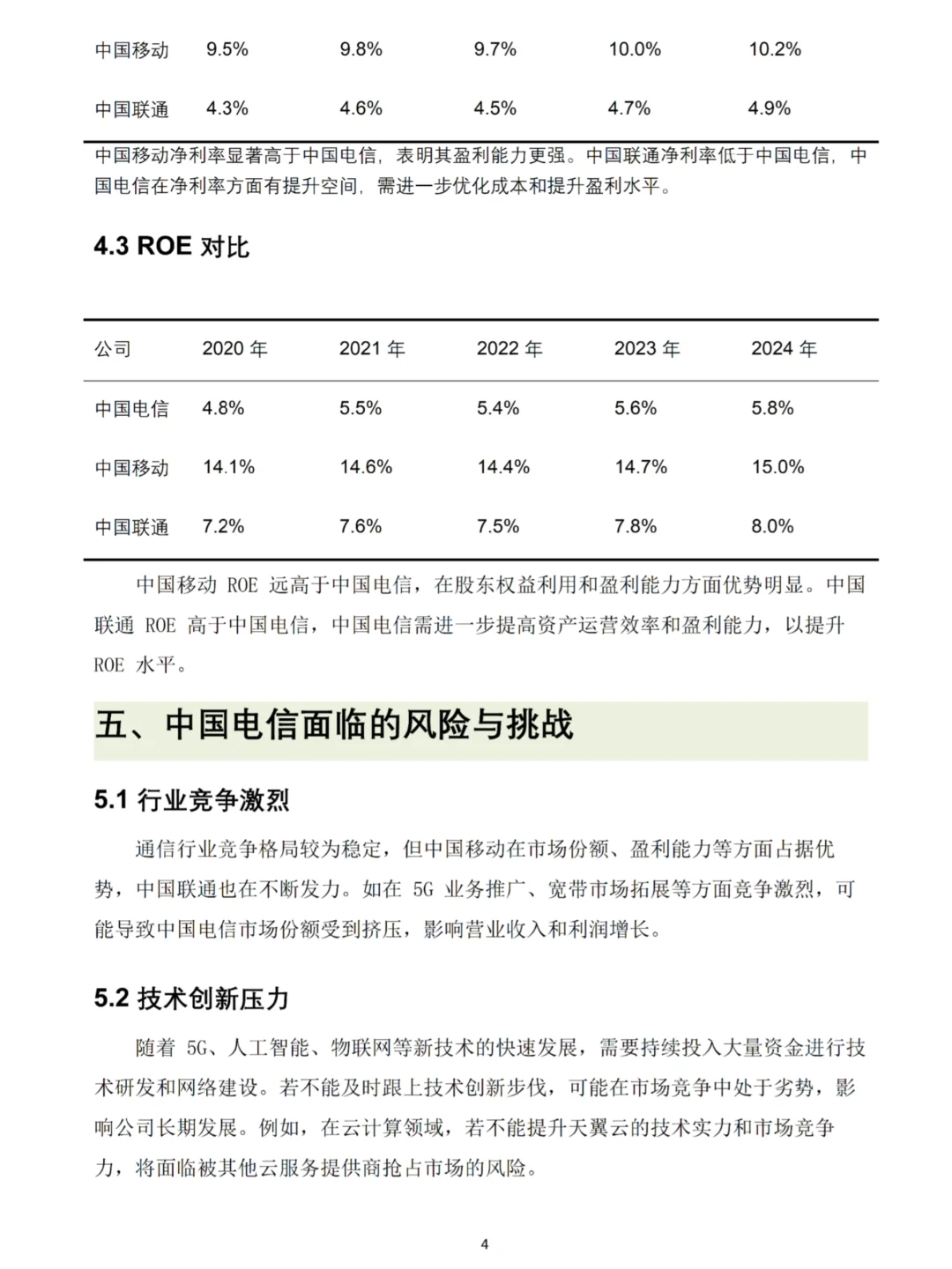 中国电信财务分析报告数据👏🏻👏🏻