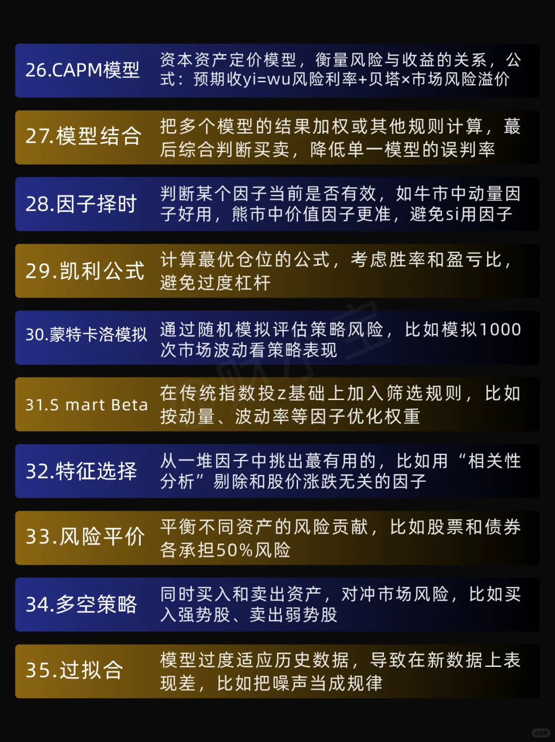 100个常见量化术语大白话(下) 指标＆套利