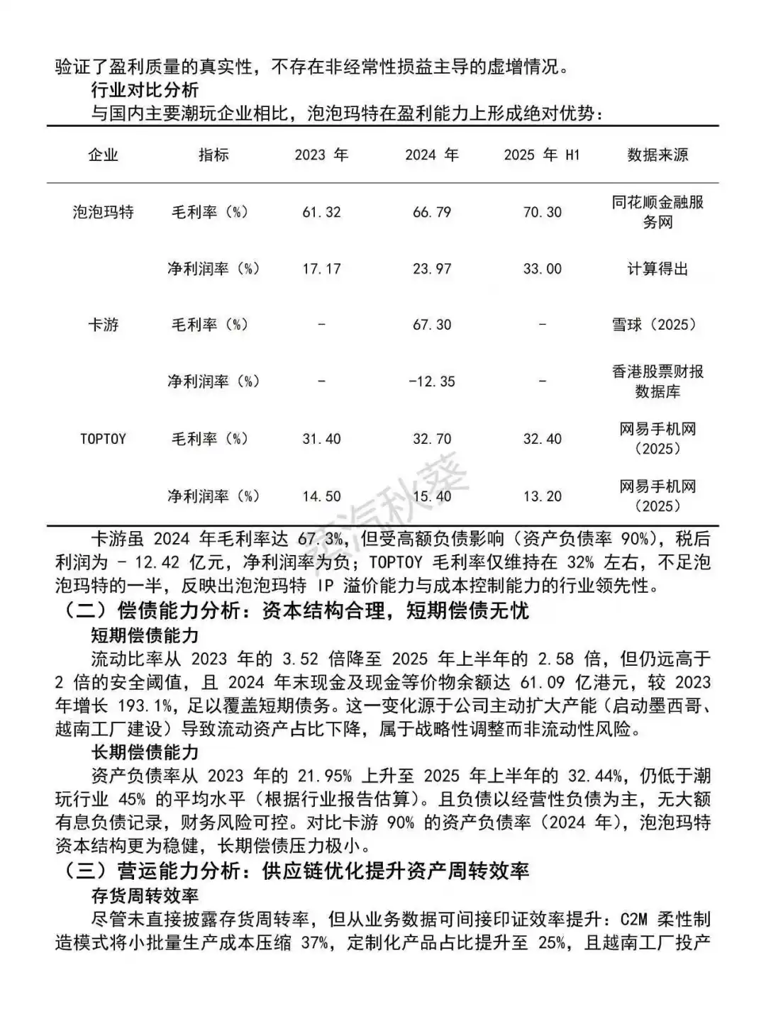2023-2025年泡泡玛特财务分析报告参考😋