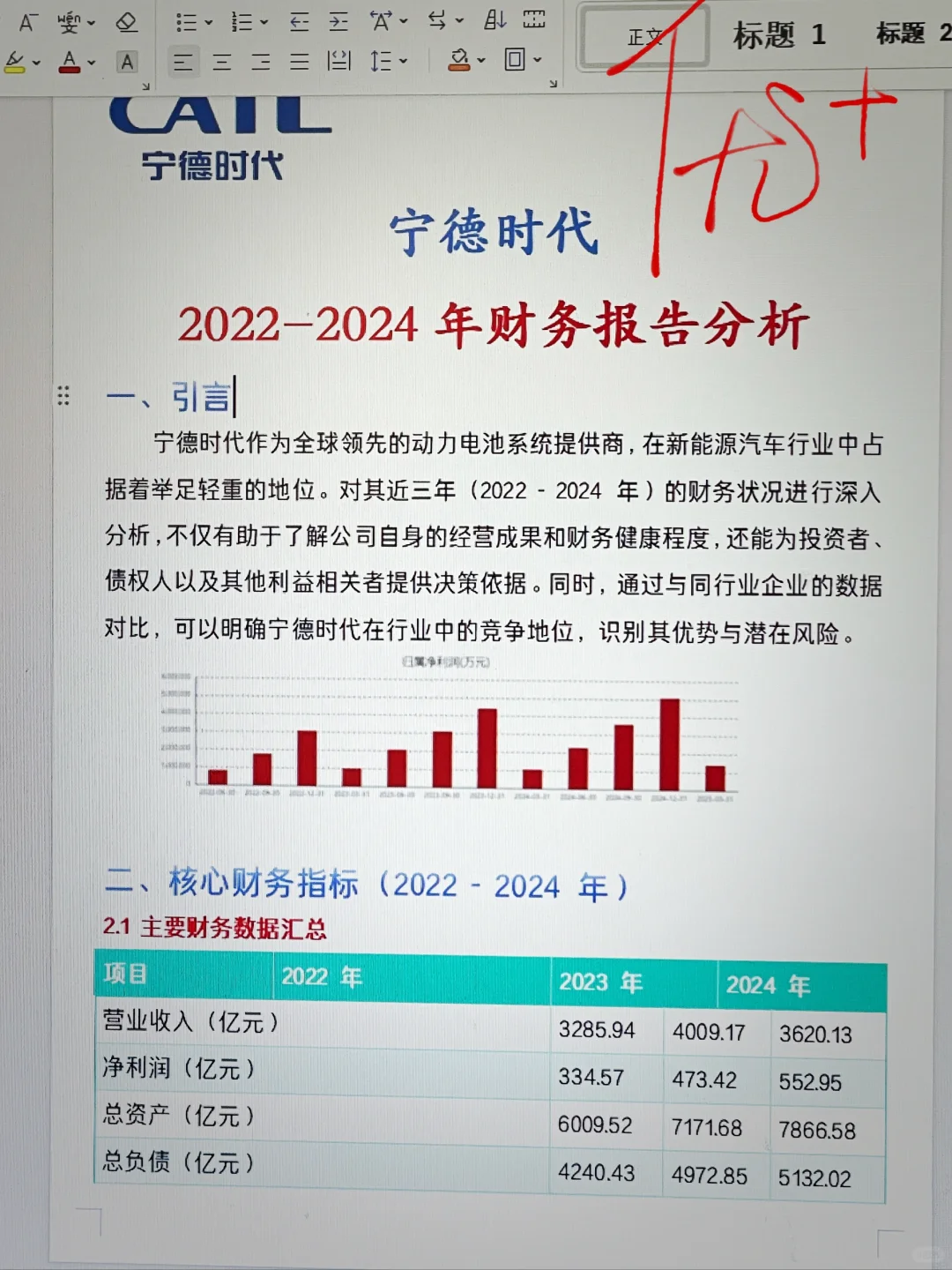 宁德时代财务报告分析已写完🥳🥳